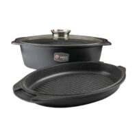 تابه مرغ و ماهی سایز 38 سه تیکه مدل ایتالیا B مشکی ام جی اس