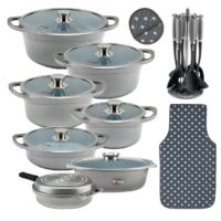 سرویس قابلمه 25 پارچه گرانیت ام جی اس طرح جرمنی D خاکستری