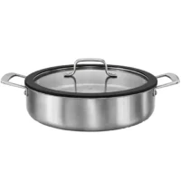 تابه سایز 24 استیل دو دسته لیزری درب سیلیکون مدل PS3130 ام جی اس