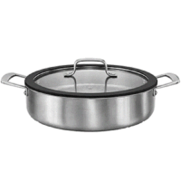 تابه سایز 32 استیل دو دسته لیزری درب سیلیکون مدل PS3132 ام جی اس